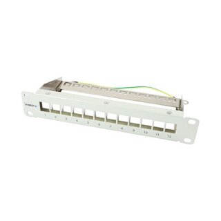Synergy21 Keystone, Modulträger, 10Patchpanel für 12xTP-Modul, 1HE, Lichtgrau