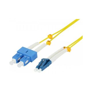 Synergy21 LWL-2-Faser-Patchk. 5mtr.LC-SC, 9/125um, OS2, AD=2mm, flexible Knickschutztülle, G657.A2,