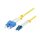 Synergy21 LWL-2-Faser-Patchk. 10mtr.LC-SC, 9/125um, OS2, AD=2mm, flexible Knickschutztülle, G657.A2,
