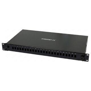 Synergy21 LWL-Patchpanel für 24xLC-Duplex-Buchsen, 19/1HE, ohne LC-Kupplungen, Schwarz