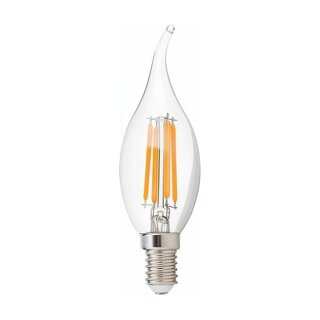 Synergy 21 LED Retrofit E14 Kerze klar geschweift 4,5W ww dimmbar