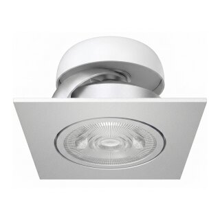 Synergy 21 LED Deckeneinbauspot Helios silber, quadratisch+schwenkbar, warmweiß