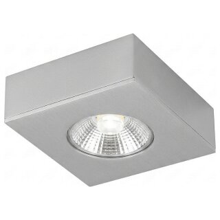 Synergy 21 LED Deckeneinbauspot Helios silber, quadratisch, Aufputzrahmen
