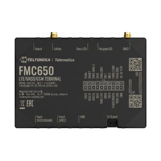 TELTONIKA TELEMATICS FMC650 4G LTE Cat 1 Tracker mit Back-Up-Batterie mit hoher Kapazitt und externen Antennen EMEA