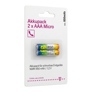 Telekom Akkupack 2x AAA 1,2V/850mAh fr schnurlose Endgerte