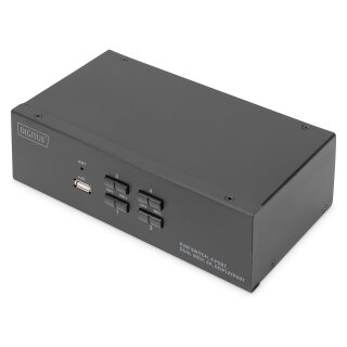 DIGITUS KVM Switch 4 Port Dual Display 4K