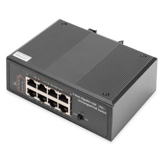 DIGITUS 7-Port Gigabit Industrie PoE Switch unmanaged + 1 PD Port