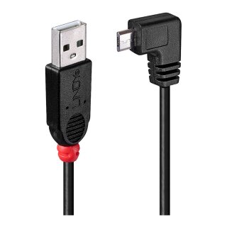 LINDY USB 2.0 Kabel Typ A/Micro-B 90° gewinkelt M/M 1m