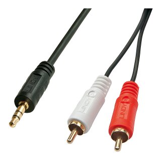 LINDY Audiokabel RCA 3.5mm/2m 2xRCA/3.5mm m/m vergoldet