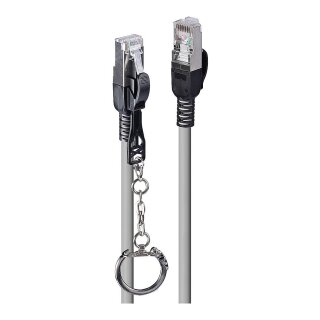 LINDY Patchkabel Cat.6A S/FTP grau 1m verriegelbar