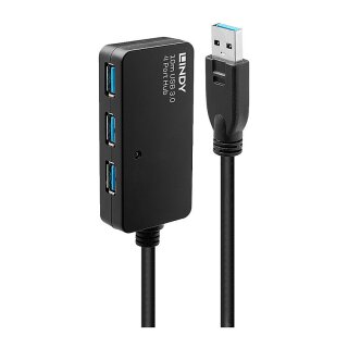 LINDY USB 3.0 Aktiv-Verlängerungs-Hub Pro 4 Port 10m