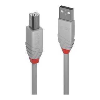 LINDY USB 2.0 Kabel Typ A/B Anthra Line M/M 3m grau