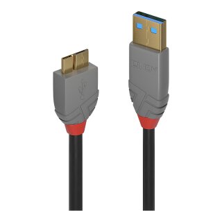 LINDY USB 3.0 Kabel Typ A/Micro-B Anthra Line M/M 0.5m