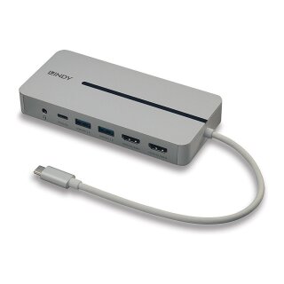 LINDY DST-Mx Duo, USB C 4K Mini Laptop/Macbook Dockingstatio