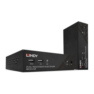LINDY 100m Cat.6 Dual Head HDMI, USB & RS232 Extender