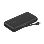 Belkin Powerbank mit integriertem USB-C Kabel, Schwarz,...