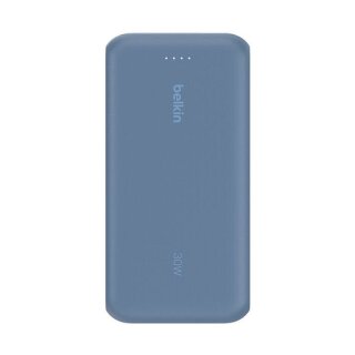 Belkin Powerbank mit integriertem USB-C Kabel, Blau, USB-C, 20.000 mAh, BPB024HQBL