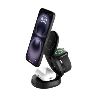Belkin Boost Charge klappb. mag. 3-in-1 Lades. Qi2 sw. WIZ034kqBK
