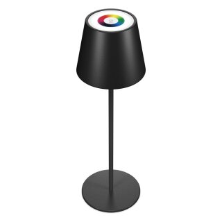 RealPower LED-RGB Tischlampe dimmbar mit Akku,schwarz