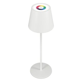 RealPower LED-RGB Tischlampe dimmbar mit Akku,weiss