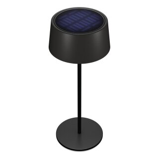 RealPower LED-Solar Tischlampe dimmbar mit Akku,schwarz