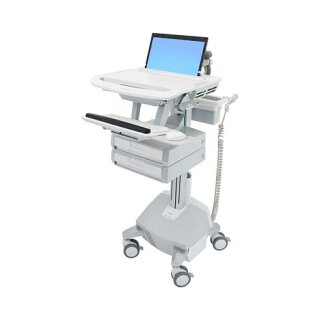 ERGOTRON StyleView Laptop-Wagen LiFe-Antrieb 2 Schublade 1x2 EU bis 43,9cm 17,3Zoll 10kg. Anhebung 51cm 40 Ah Power System