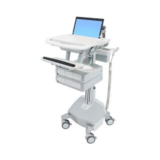 ERGOTRON StyleView Laptop-Wagen LiFe-Antrieb 4 Schublade 3x1+1 bis 43,9cm 17,3Zoll 9,5kg. Anhebung 51cm 40 Ah Power System