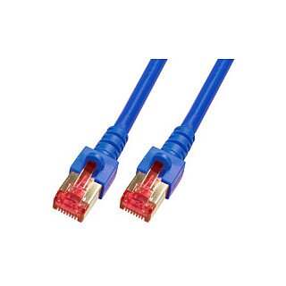 EFB RJ45 Patchkabel S/FTP Cat.6 LSZH 7,5m BLAU reines Kupfer Laengenaufdruck auf Knickschutztuelle patentiert