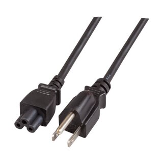 EFB Netzkabel USA/NEMA 5-15P-C5 180°,sw,1.8m,SVT AWG18x3C