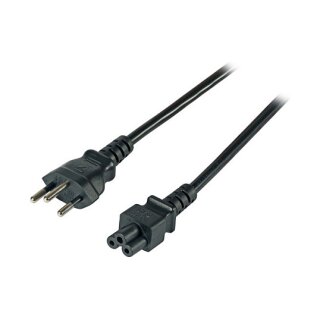 EFB Netzkabel Schweiz Typ 12 - C5 180°,sw,1.8m,3x0.75mm