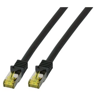 EFB RJ45 Patchkabel S/FTP Cat.6A LSZH Cat.7 Rohk. 1.50m schw
