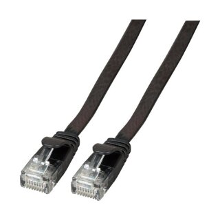 EFB RJ45 Flachpatchkabel U/UTP, Cat.6A, PVC, 0.25m, schwarz