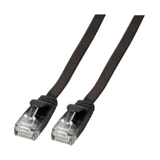 EFB RJ45 Flachpatchkabel U/UTP, Cat.6A, PVC, 3m, schwarz