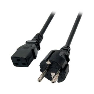 EFB Netzkabel Schutzkontakt 180°-C19 180°,sw,1.8m,3x1.50mm