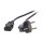 EFB Netzleitung Netzkabel Schutzkontakt 90Grad auf C13 180Grad 1 Meter Schwarz 3x0.75mm
