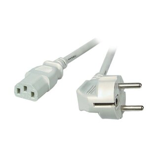 EFB Netzkabel Schutzkontakt 90°-C13 180°,grau,3.0m,3x1.00m