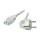EFB Netzkabel Schutzkontakt 90°-C13 180°,grau,3.0m,3x1.00m