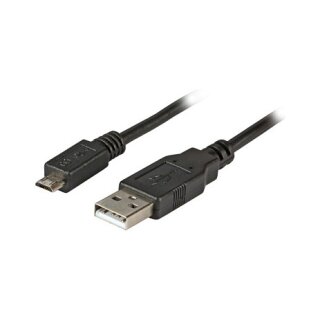 EFB USB2.0 Anschlusskabel Typ A Stecker auf Typ Micro B Stecker 5 polig Classic Schwarz 1m