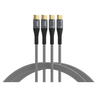 EFB USB-C Kabelset 100W PD 3.0 5A E-Marker Chip 2x1m grau