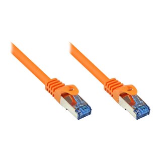 Connections Patchkabel mit Rastnasenschutz, Cat. 6A, S/FTP, PIMF, halogenfrei, 500MHz, orange, 1,5m