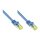 Connections RJ45 Patchkabel mit Cat. 7 Rohkabel und Rastnasenschutz, S/FTP, PiMF, halogenfrei, 500MHz, OFC, blau, 1,5m