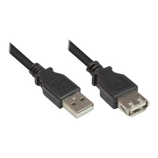 Connections Verlängerungskabel USB 2.0 Stecker A an Buchse A, schwarz, 3m