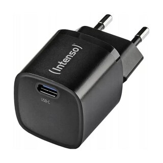 Intenso Power Adapter W30C² GaN, Schwarz UBS-C-Ladeadapter mit 30 Watt Ladeleistung, Leichtes und handliches Design