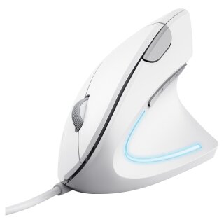 Trust Verto Vertikale ergonomische Maus, Kabelgebunden - Weiß