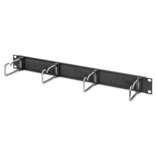 DIGITUS Kabelrangierpanel Stahlbügeln+Bürstenleiste 19" 1HE