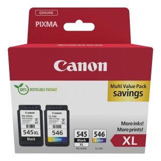 Canon PG545XL BK / CL546XL C/M/Y Tintenpatronen + Fotopapier Value Pack 8286B012