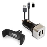 RealPower KFZ-Ladegerät Set + Kabel + Halterung...
