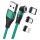 RealPower Magnetic cable 3 Amp,2m,grün mit Adaptern