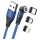 RealPower Magnetic cable 3 Amp,2m,blau mit Adaptern