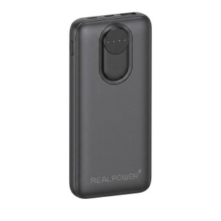 REALPOWER PB-20000 Pro,20.000 mAh,30W,2x USB-A,1x USB-C blac